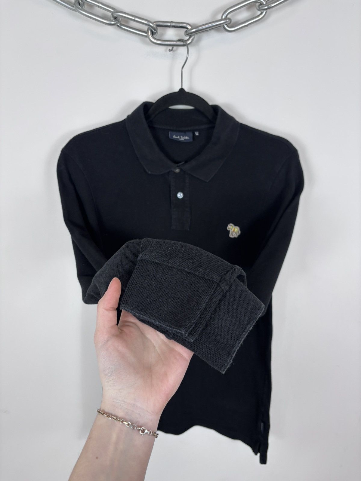 Paul Smith Paul Smith Men’s Zebra Black Cotton Long Sleeve Polo Shirt Size US XS / EU 42 / 0 - 8 Thumbnail