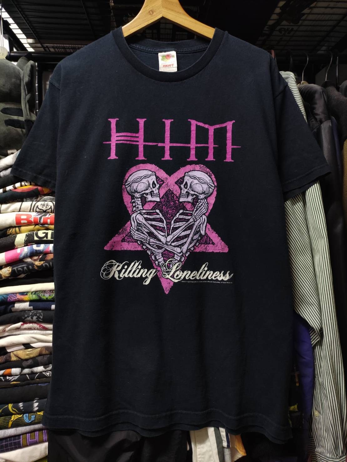 Band Tees Vtg 00's HIM Band Dark Light " Killing Loneliness " Single Size US L / EU 52-54 / 3 - 2 Thumbnail