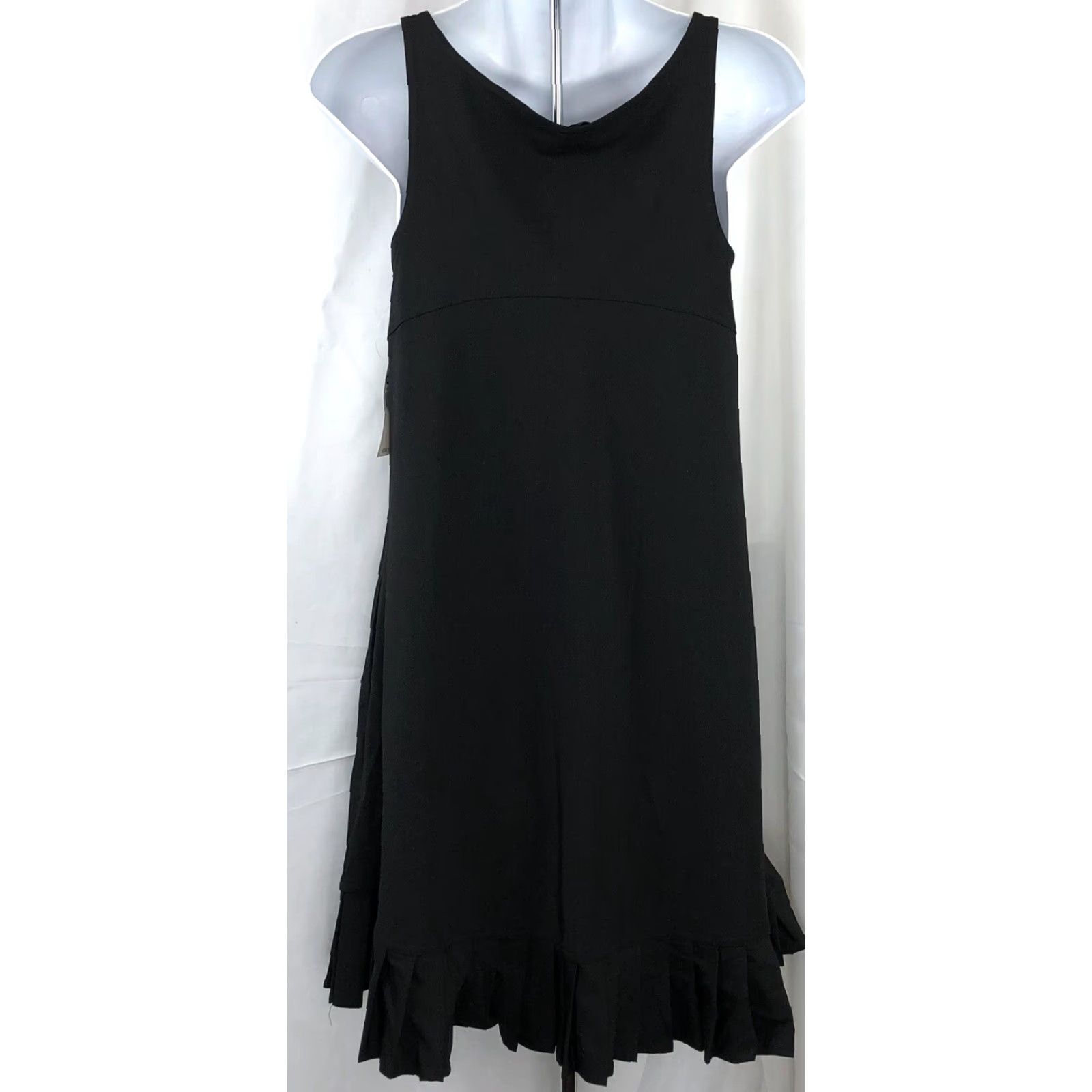 Vintage Old Navy sleeveless dress XS black Drop Waist Pleated knee length  Preppy Cute Womens Dress