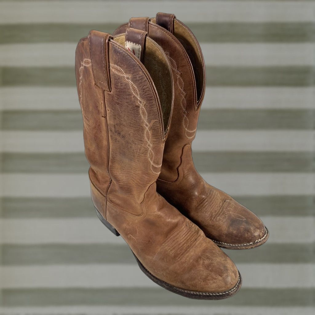 Tony Lama Tony Lama Boots Women 7.5 B Brown Leather 12 Inch Western Rodeo Style 1750 Boots Women Brown Leather 12 Inch Western Rodeo Tony Lama Size US 8 / IT 38 - 1 Thumbnail