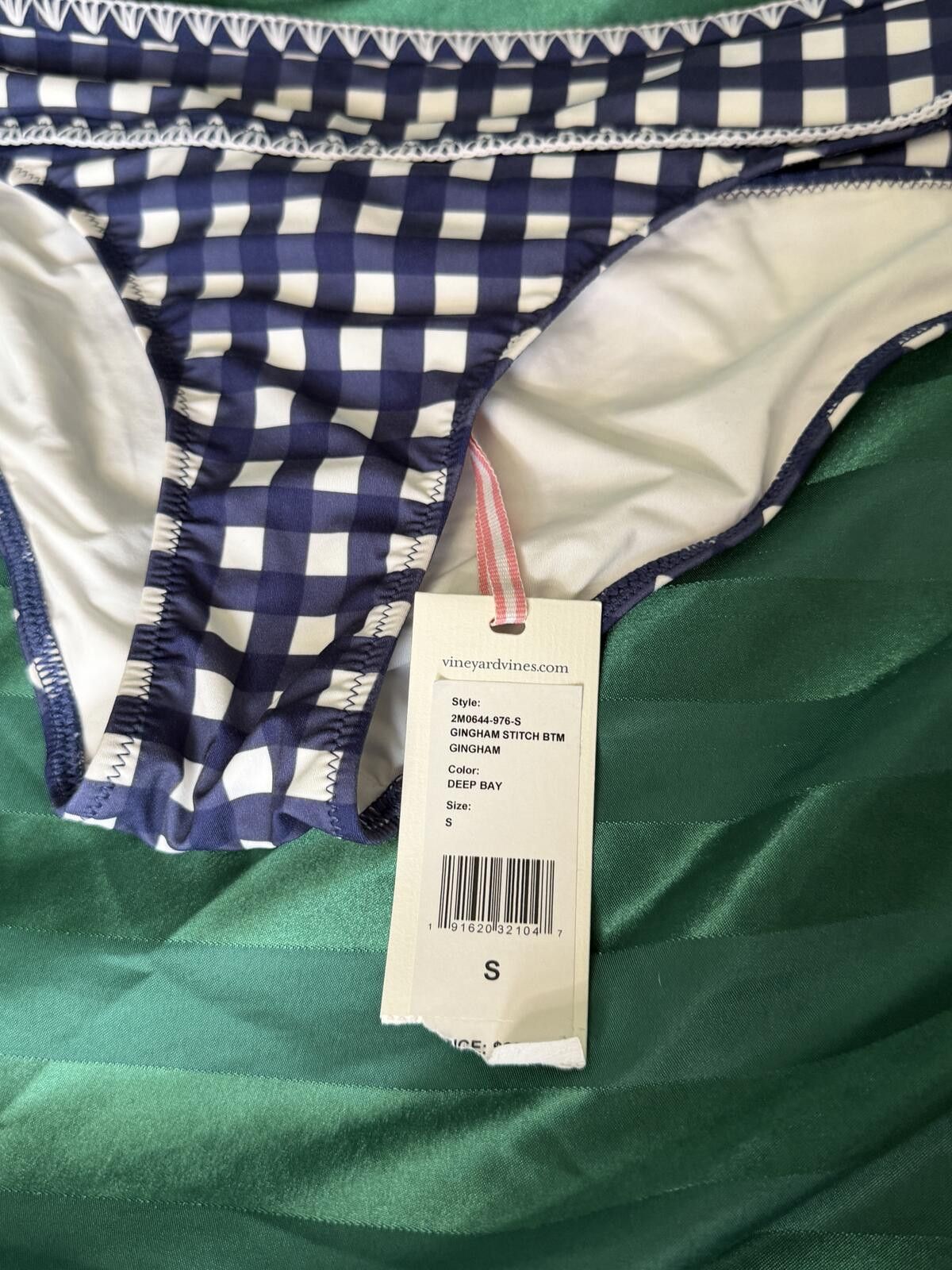 Vineyard Vines Vineyard Vines Gingham Stitch Bikini Deep Bay S Size ONE SIZE - 2 Thumbnail