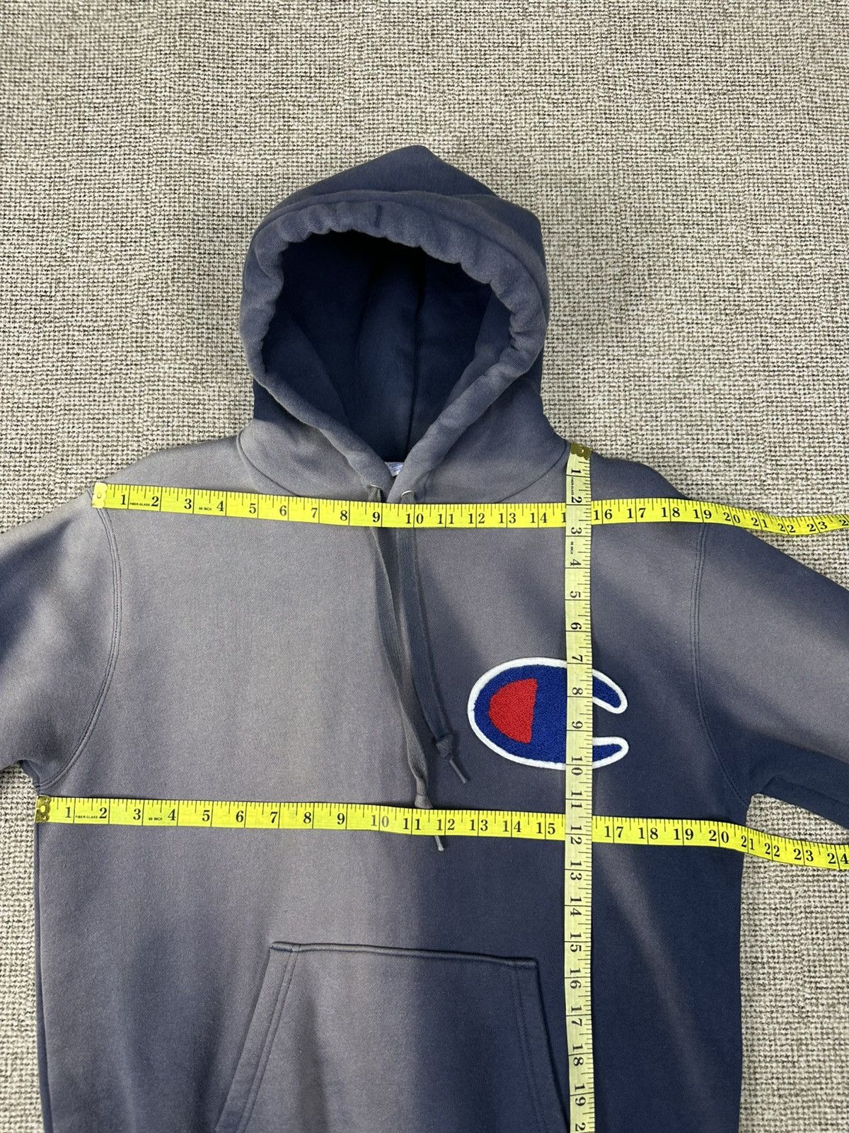 Champion Y2k Champion Crazy Sun Faded Carpet Logo Hoodie Z428 Size US L / EU 52-54 / 3 - 7 Thumbnail