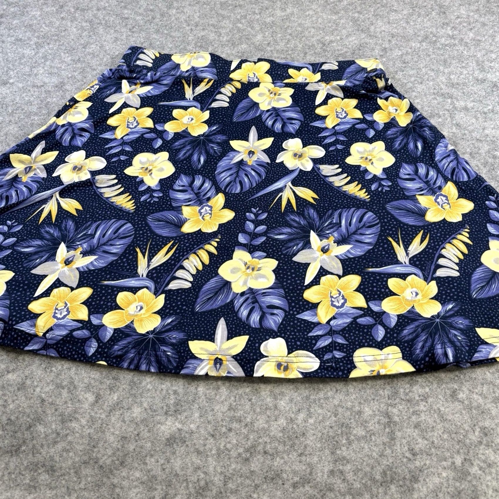 Vintage Animal floral jersey skirt 16 women’S navy yellow summer spring Pre Loved Vgc Size XXL / US 16-18 / IT 52-54 - 4 Thumbnail
