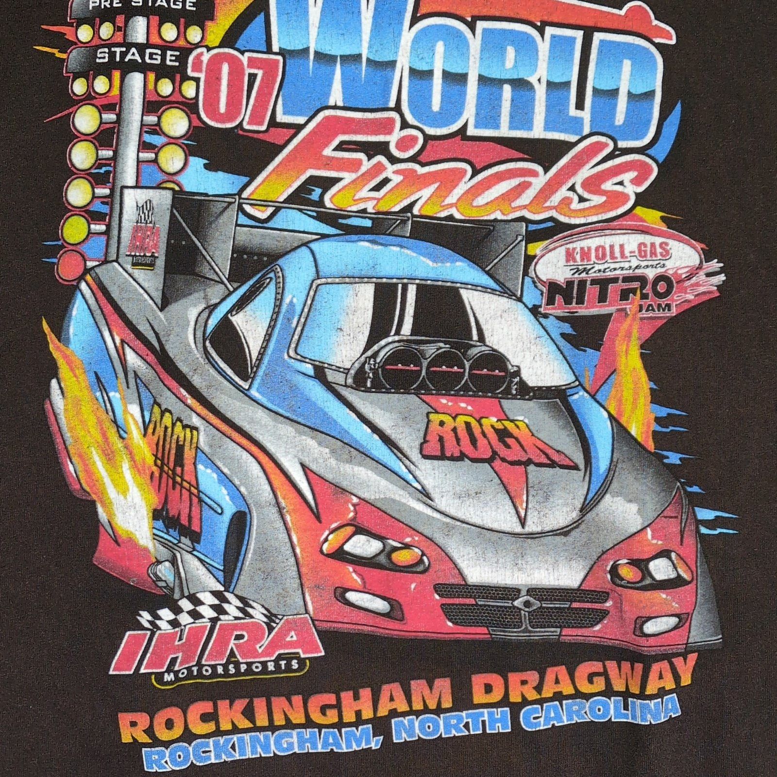 Gildan Rockingham Dragway NC 2007 World Finals IHRA Motorsports Tee Size US XL / EU 56 / 4 - 3 Thumbnail