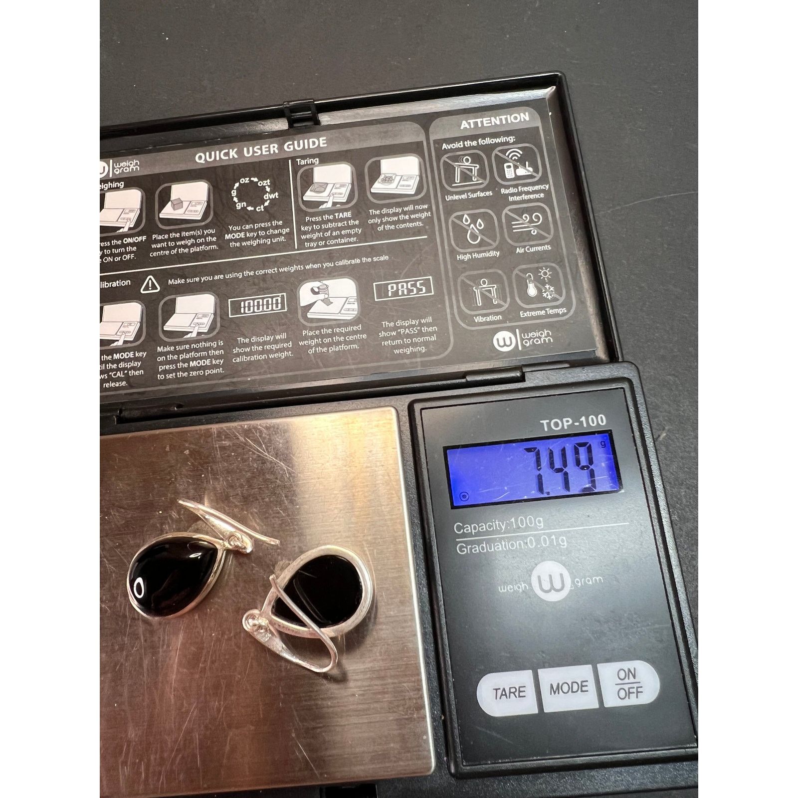 Other NEW Black onyx sterling silver teardrop earrings 7.49 grams Size ONE SIZE - 12 Thumbnail