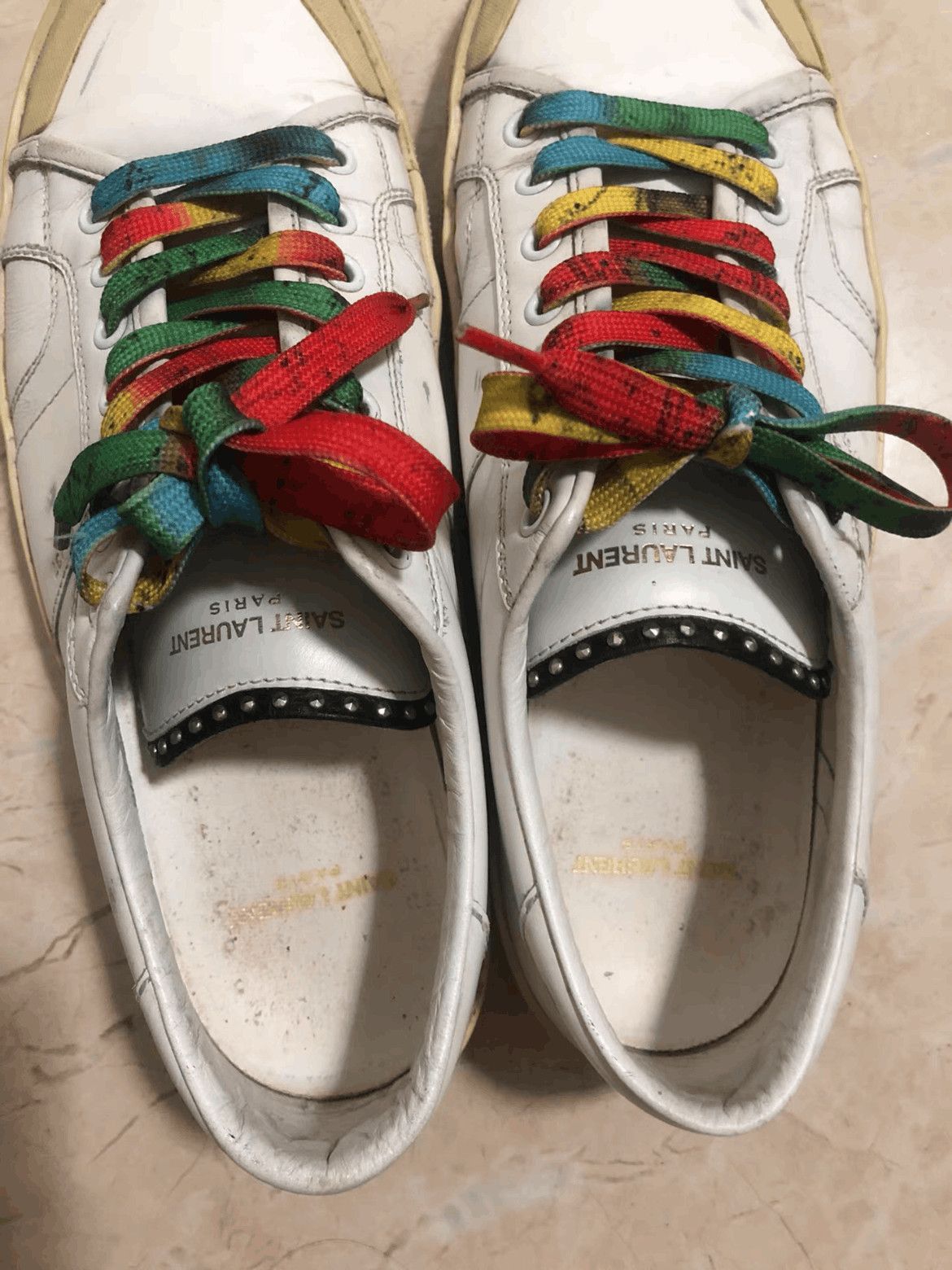 Saint Laurent Paris Sz 42 Saint Laurent Paris by Hedi 16SS Rainbow Lace Sneaker Size US 9 / EU 42 - 4 Thumbnail