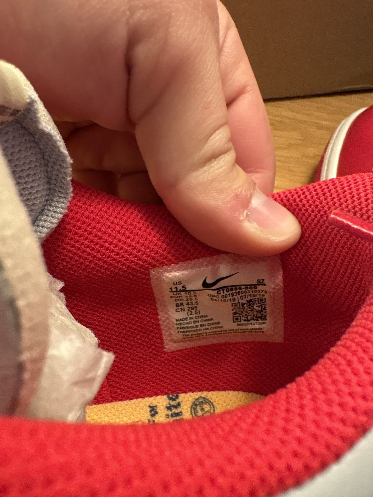 Nike × Off-White Nike x Offwhite Dunk Low University Red Size US 11.5 / EU 44-45 - 5 Thumbnail