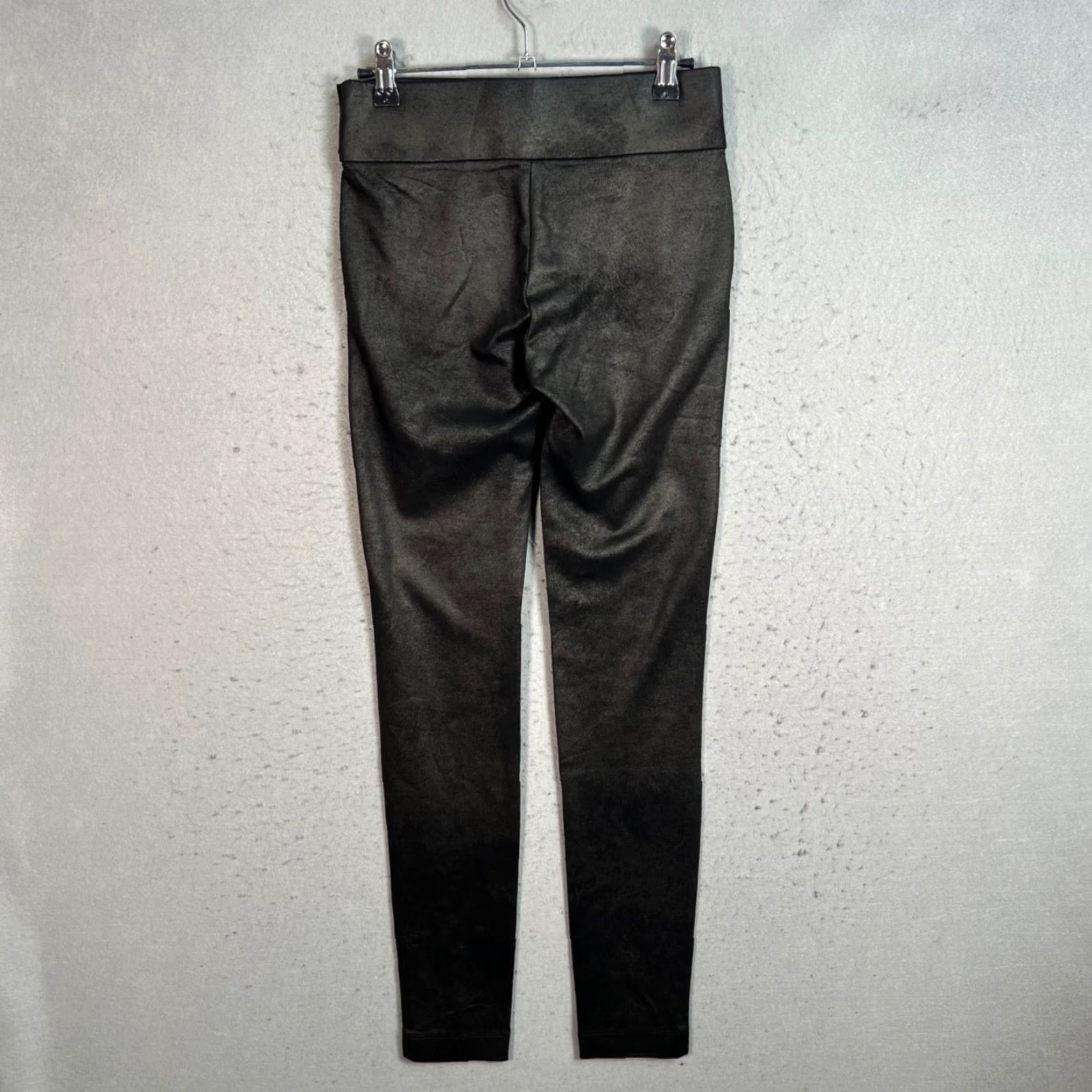 Zara VINTAGE Zara Leggings Womens Small Black Faux Leather High-Waist Ankle Rise Mid 8.5-10.5in Inseam 29in Polyester Elastane Size 28" / US 6 / IT 42 - 2 Thumbnail