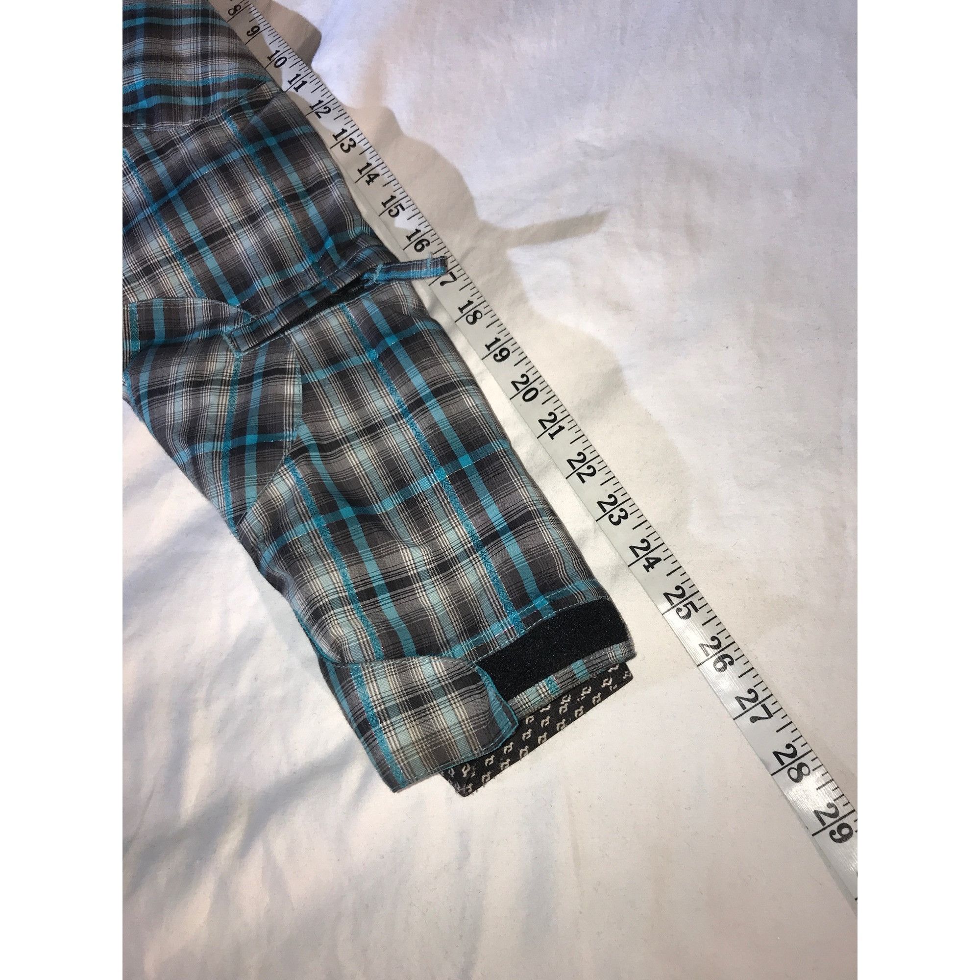 Designer Ride Snowboards Women's Hooded Aqua Plaid Ski Jacket Multico Size S / US 4 / IT 40 - 8 Thumbnail