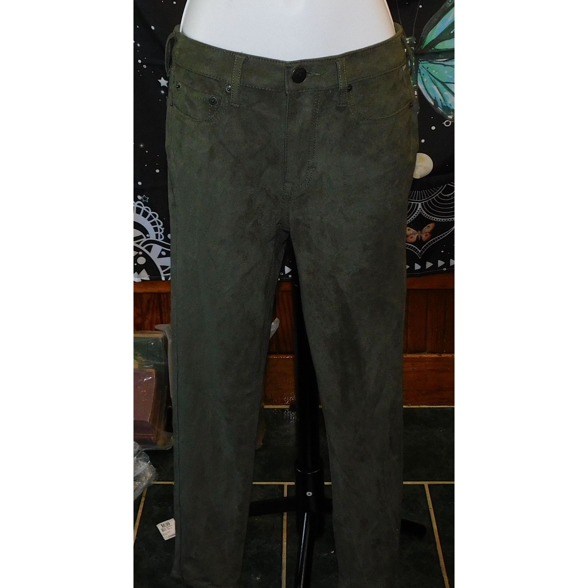 Other Tokyo Darling Grey Faux Suede High Waisted Jeggings Size 26" / US 2 / IT 38 - 2 Thumbnail