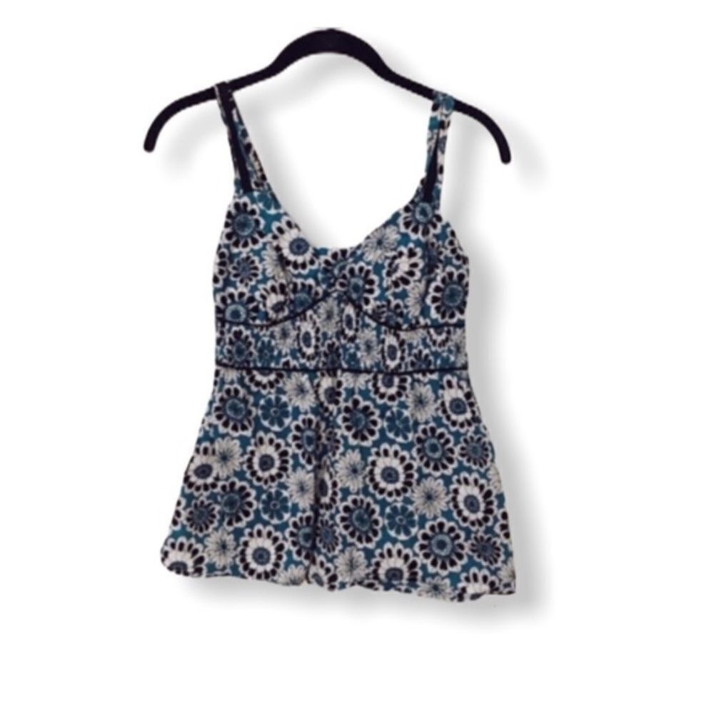 Tommy Hilfiger Tommy Hilfiger Blue White Floral Tank Top Women’s Small 100% Size S / US 4 / IT 40 - 2 Thumbnail