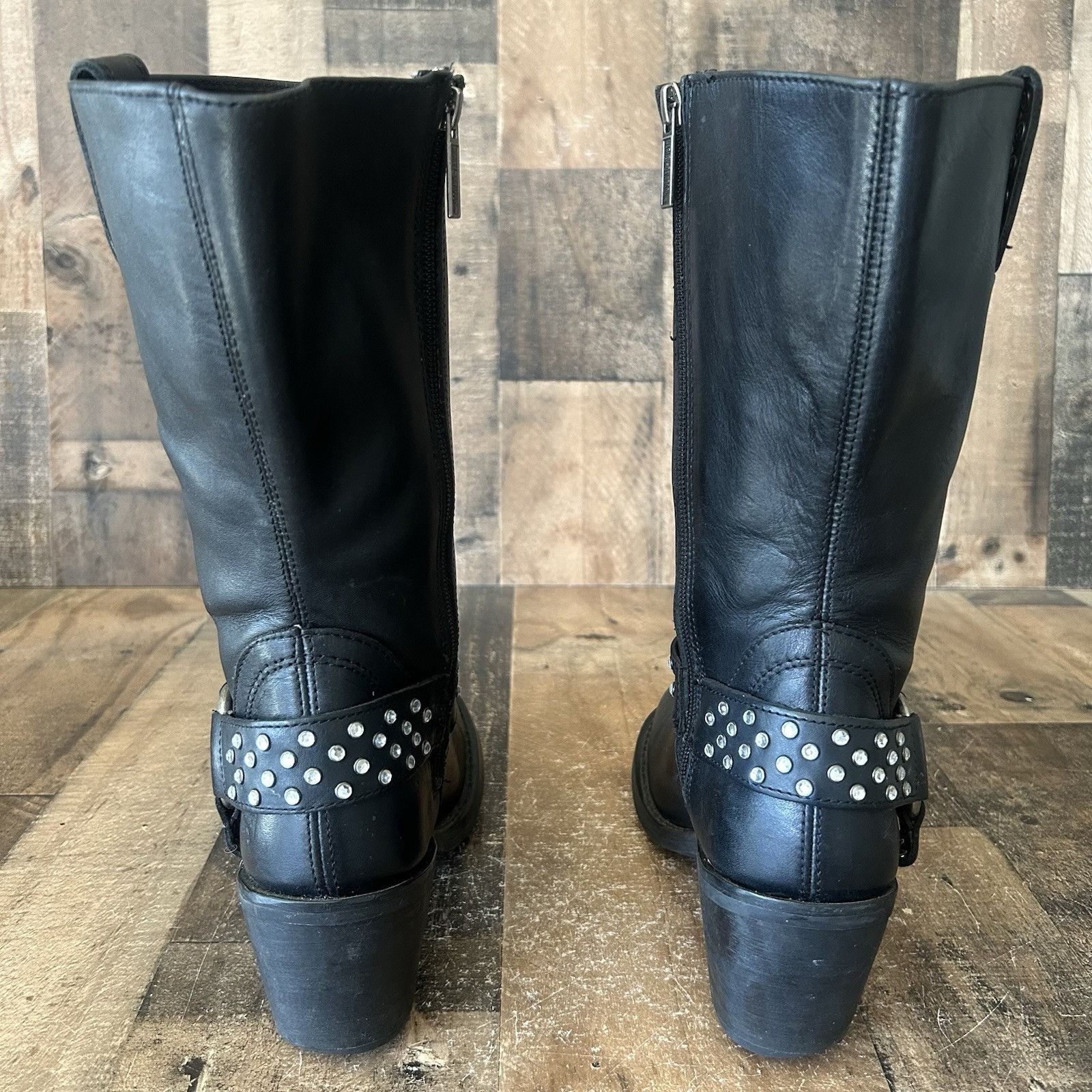 Harley Davidson Harley Davidson 85349 Side Zip Studded Moto Boots Womens 7.5 Size US 7.5 / IT 37.5 - 7 Thumbnail