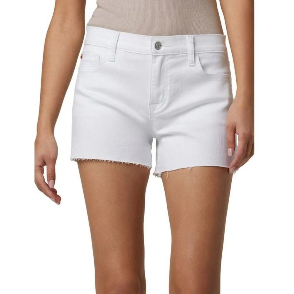 Hudson NWT New $145 Hudson White Gracie Mid-Rise Raw-Edge Shorts S Size 33" - 1 Thumbnail