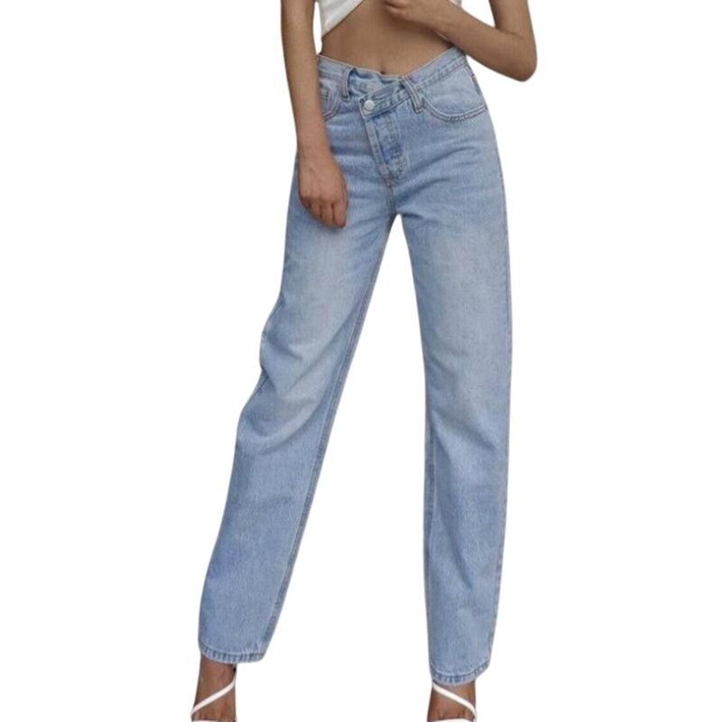 PRINCESS POLLY Princess Polly Crossover Blue Jeans Light Wash Womens 10 Size 32" / US 10 / IT 46 - 6 Thumbnail