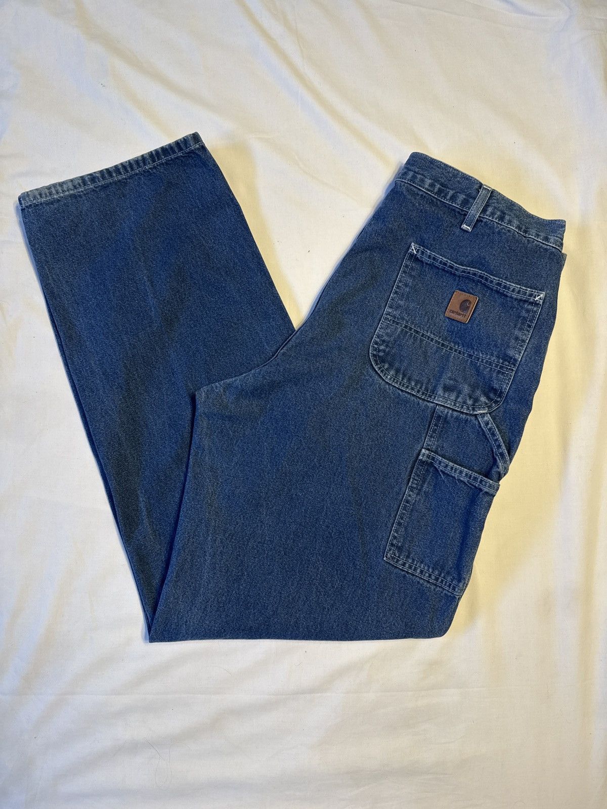 Carhartt Vintage 90s Carhartt Blue Denim Carpenter Jeans Pants Size US 36 / EU 52 - 1 Thumbnail