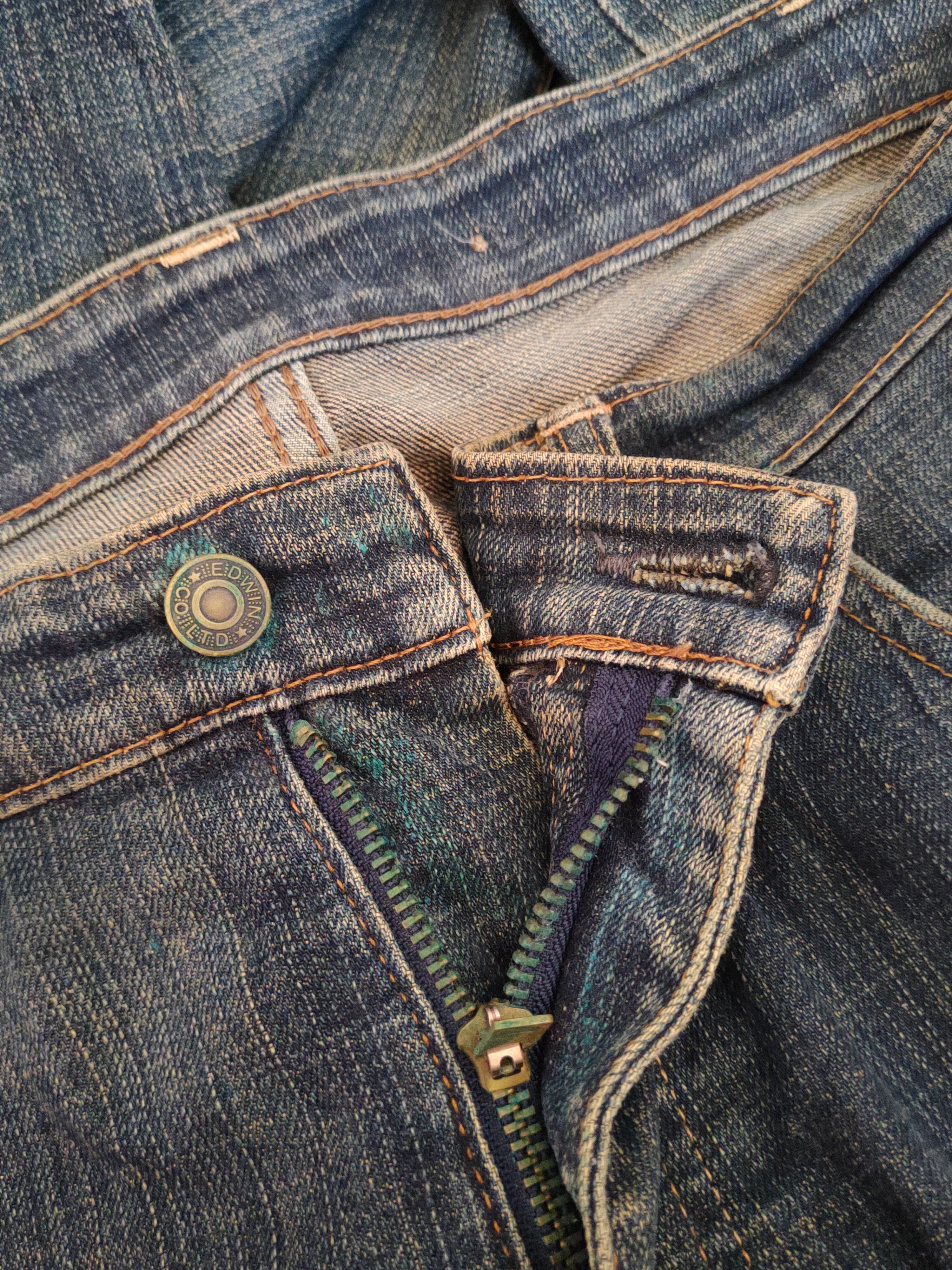 Edwin DL Edwin Dark Blue Faded Distressed Ripped Jeans #S2142 Size US 40 / EU 56 - 13 Thumbnail