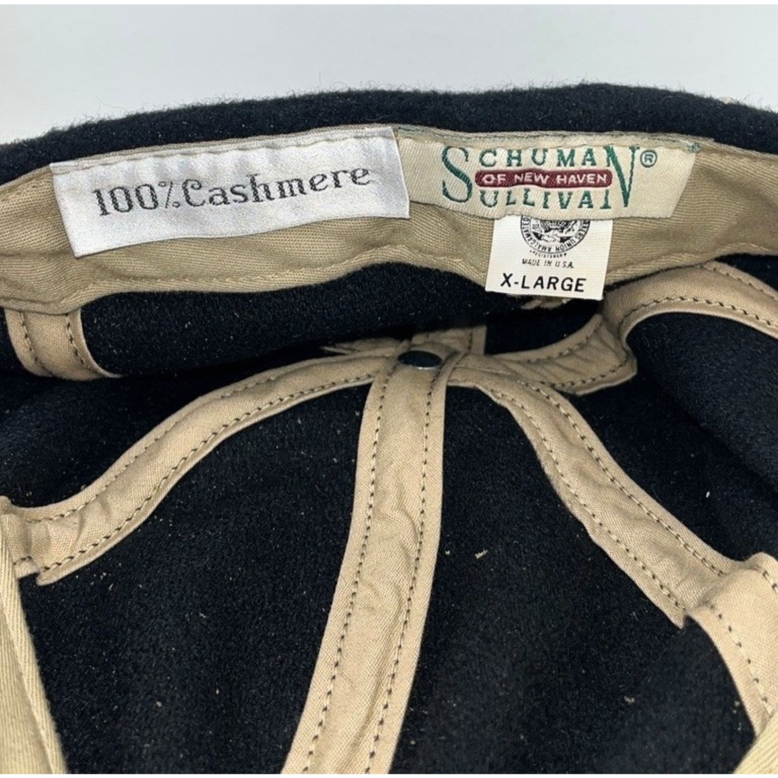 Other Schuman Sullivan Cashmere Hat Black XL USA Made Baseball Cap Size ONE SIZE - 9 Thumbnail