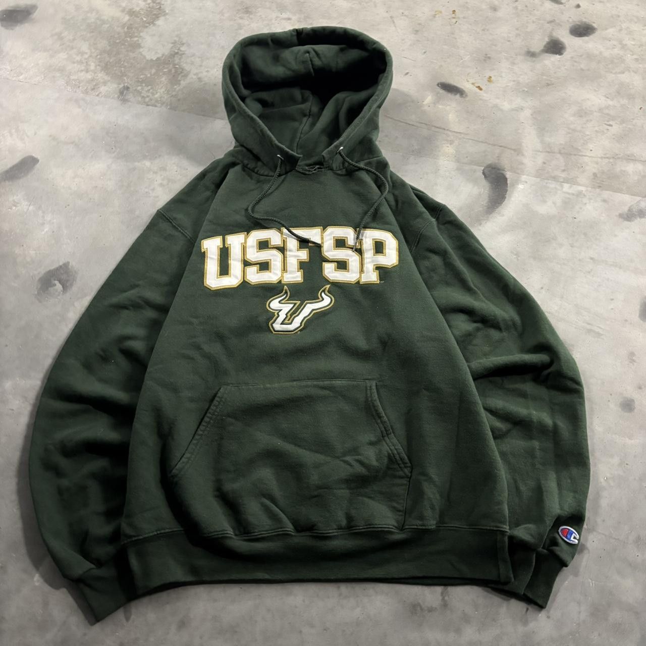 Vintage Crazy Vintage Y2K/2000s Green USFSP College Hoodie! Size M Size US M / EU 48-50 / 2 - 1 Thumbnail