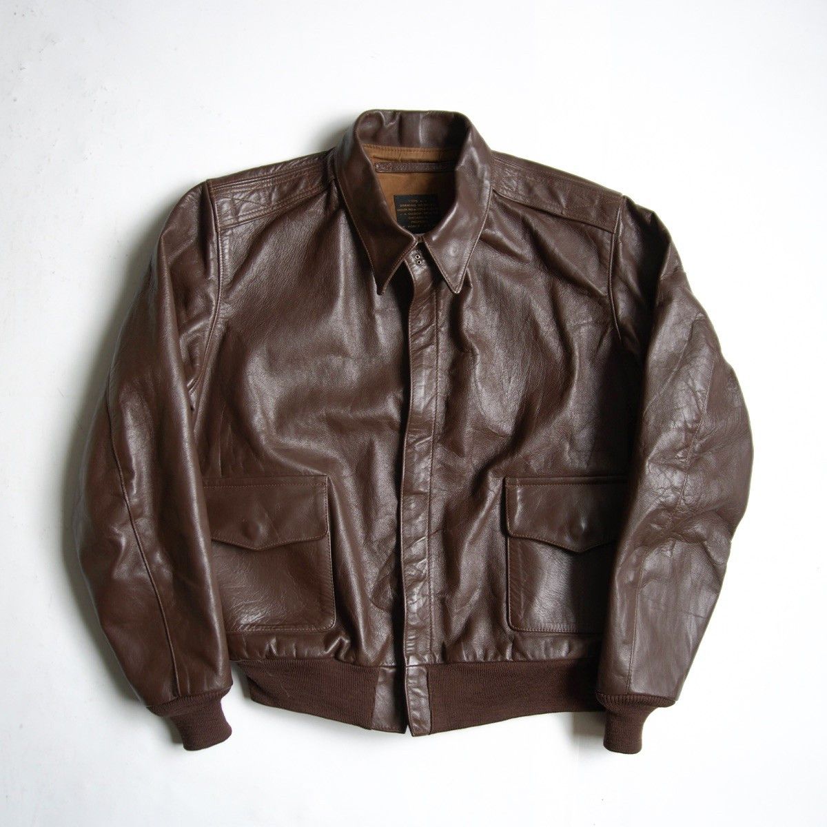 Vintage J.A.DUBOW A-2 Leather Flight Jacket Size 42 Size US XS / EU 42 / 0 - 1 Thumbnail
