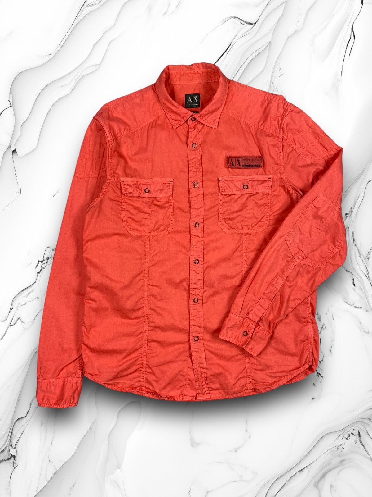 Armani Exchange × Designer Armani Exchange Designer Overshot Button Up Shirt Size US L / EU 52-54 / 3 - 1 Thumbnail