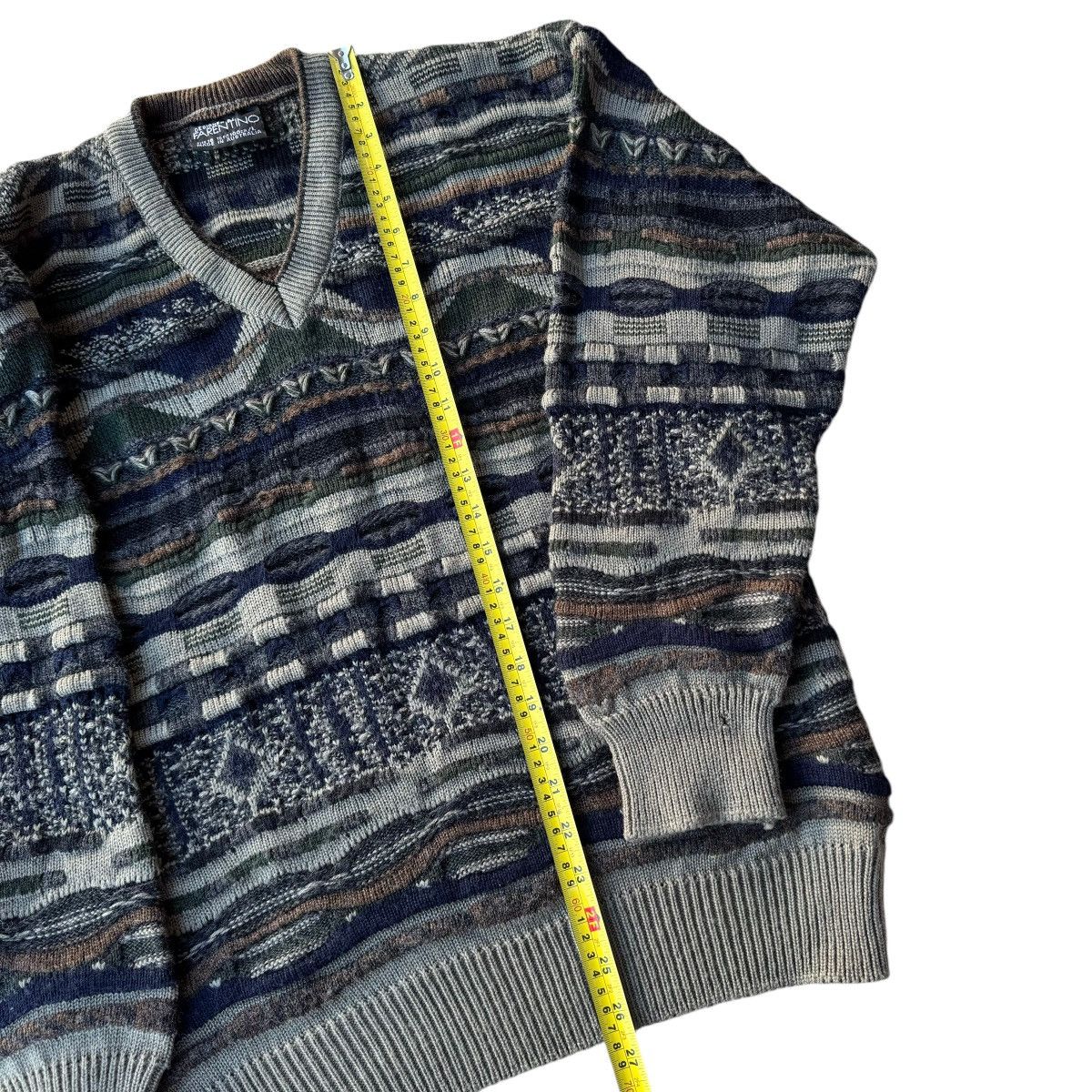 Coogi × Man Made In Australia × Vintage Vintage Farentino 3D Cable Knit Coogi Style Sweater Earth Size US L / EU 52-54 / 3 - 10 Thumbnail