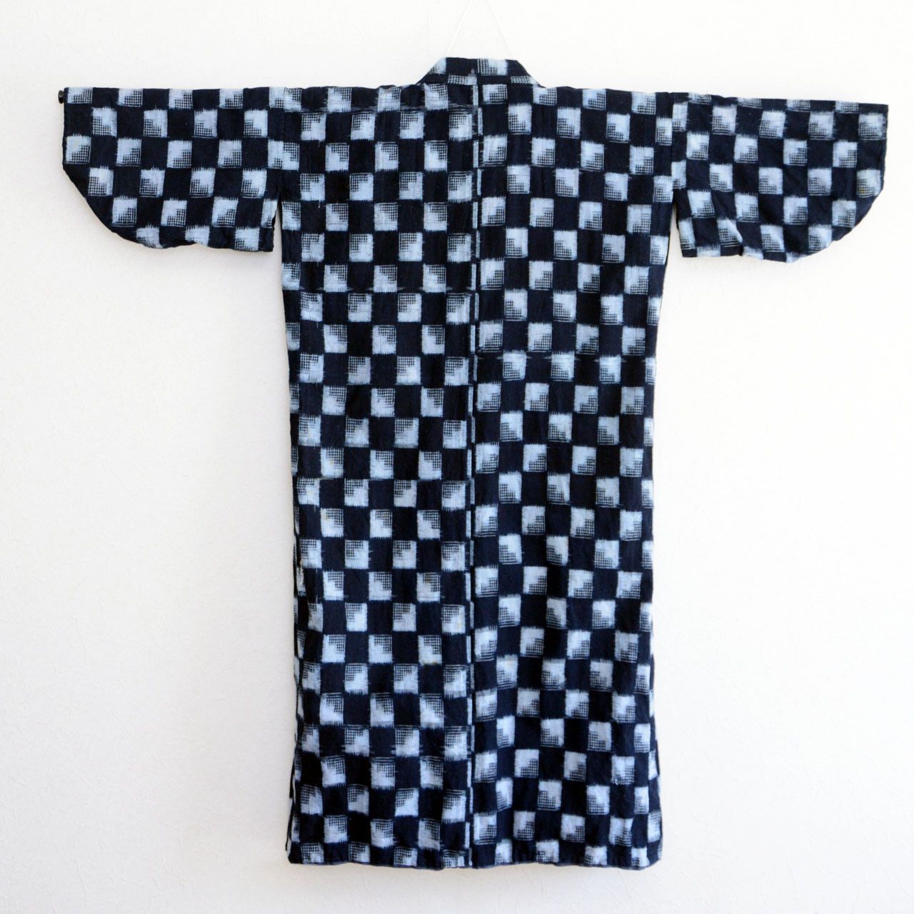 Other Japanese Vintage Indigo Kasuri Kimono Robe Handmade Remake Size US XS / EU 42 / 0 - 3 Thumbnail