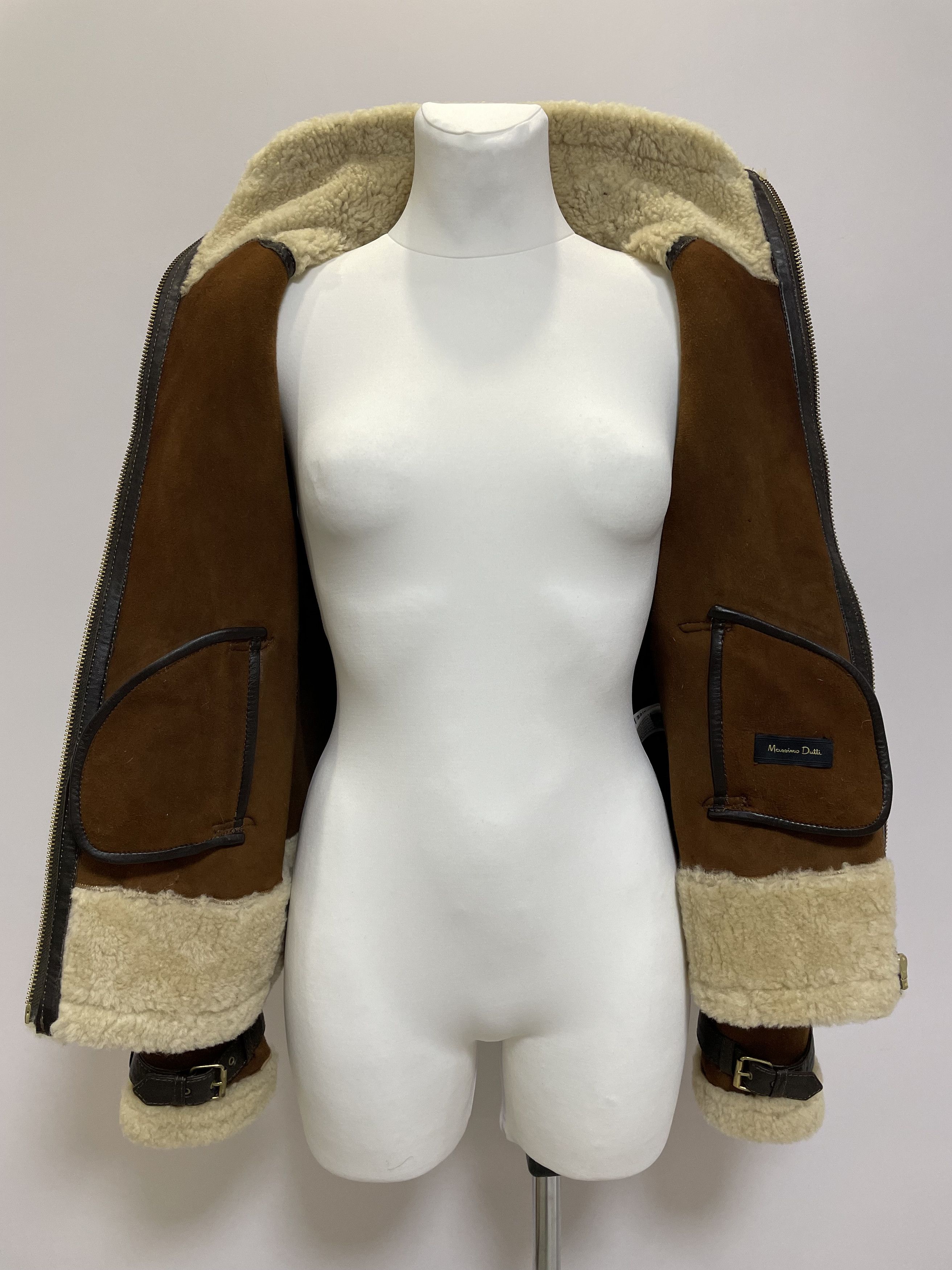 Massimo Dutti MASSIMO DUTTI Aviator Fur Shearling Bomber Jacket Sheepskin Size M / US 6-8 / IT 42-44 - 5 Thumbnail