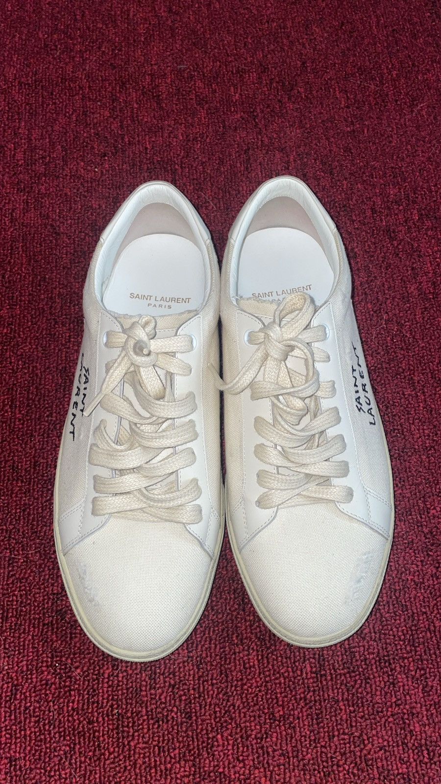 Yves Saint Laurent Off-White Worn-Look Court Classic SL/06 Sneakers Size US 7 / EU 40 - 3 Thumbnail