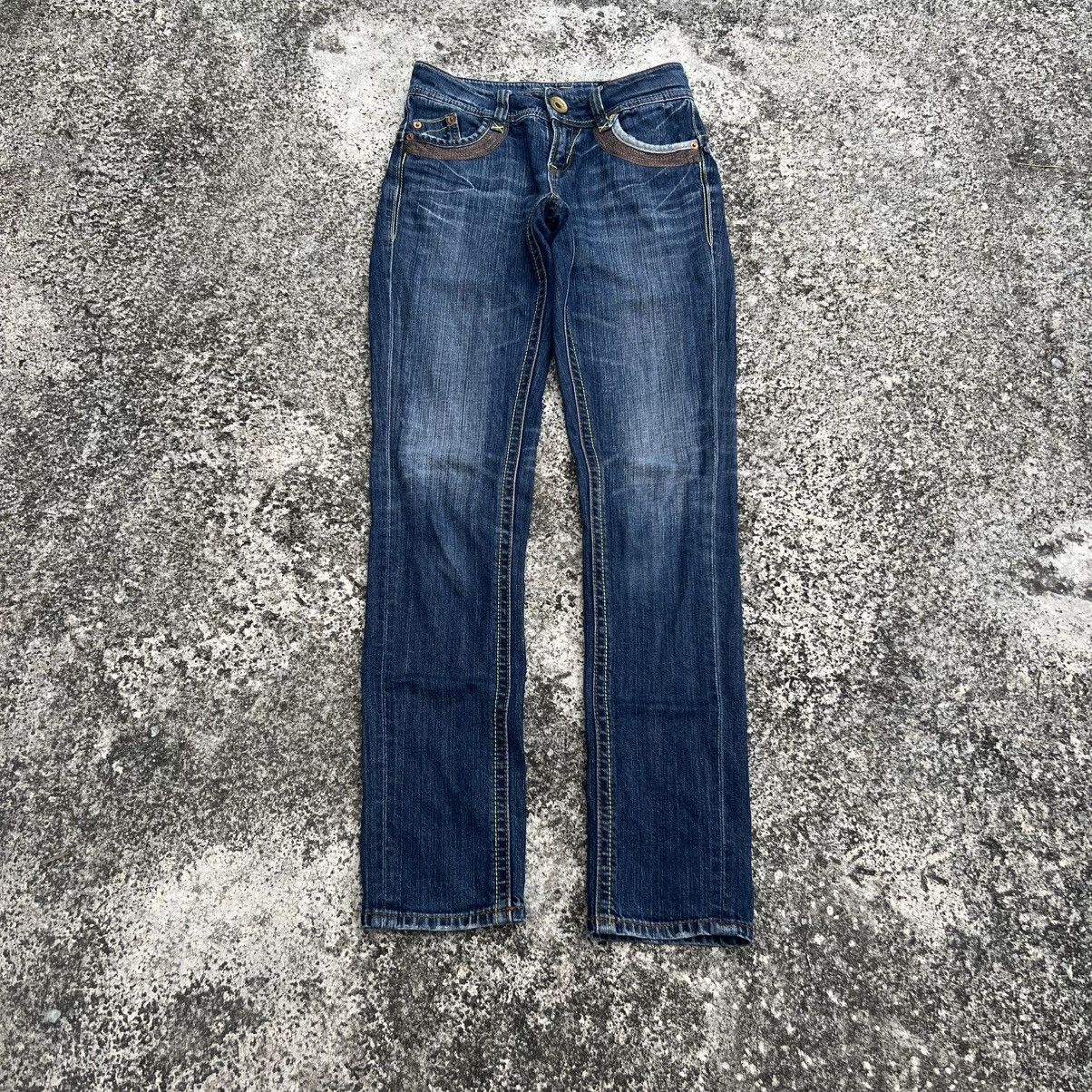 Japanese Brand “BACK NUMBER” EMBROIDERY SLIM FIT PUNK JEANS Size US 27 - 2 Thumbnail