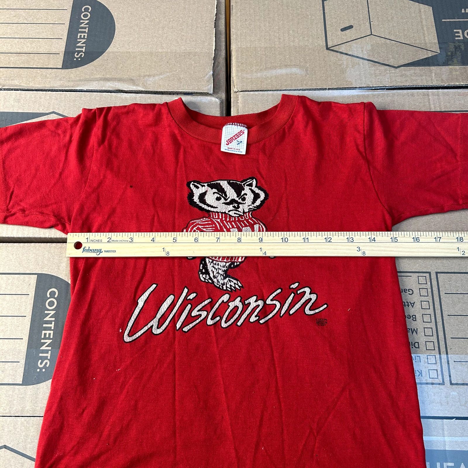 Jerzees Vintage 90s Youth Wisconsin Badgers T-Shirt Large Size US L / EU 52-54 / 3 - 5 Thumbnail