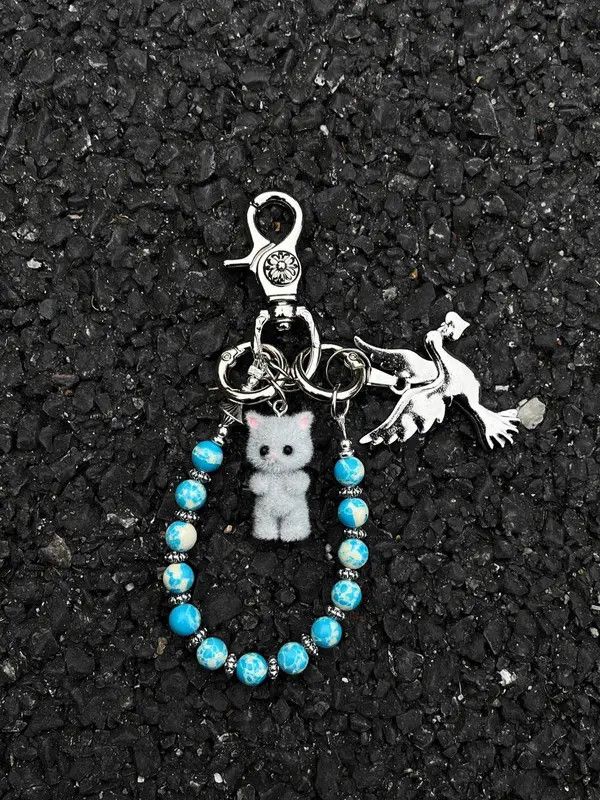 Jewelry Blue Emperor Tinto keychain,Y2K Keychain, Jeans KeyChain Size ONE SIZE - 2 Thumbnail