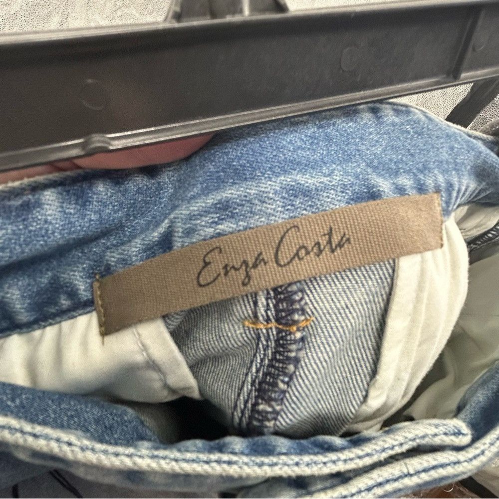 Enza Costa ENZA COSTA SOFT TOUCH FRONT SLIT DENIM JEAN SKIRT WOMENS Size 29" - 6 Thumbnail