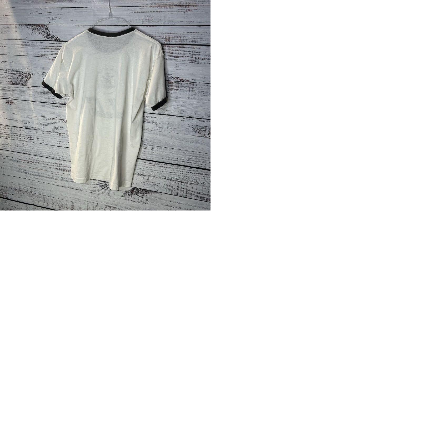 Champion Vtg 80s JLG Industries Construction Equipment Paper Thin Ringer T-Shirt Medium Mens Ivory 90s Colorful Champion Shirt Tee (Men) Size US M / EU 48-50 / 2 - 12 Thumbnail