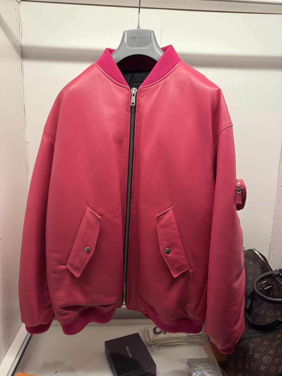 Prada Prada Nappa leather runway bomber Pink Size US M / EU 48-50 / 2 - 3 Thumbnail