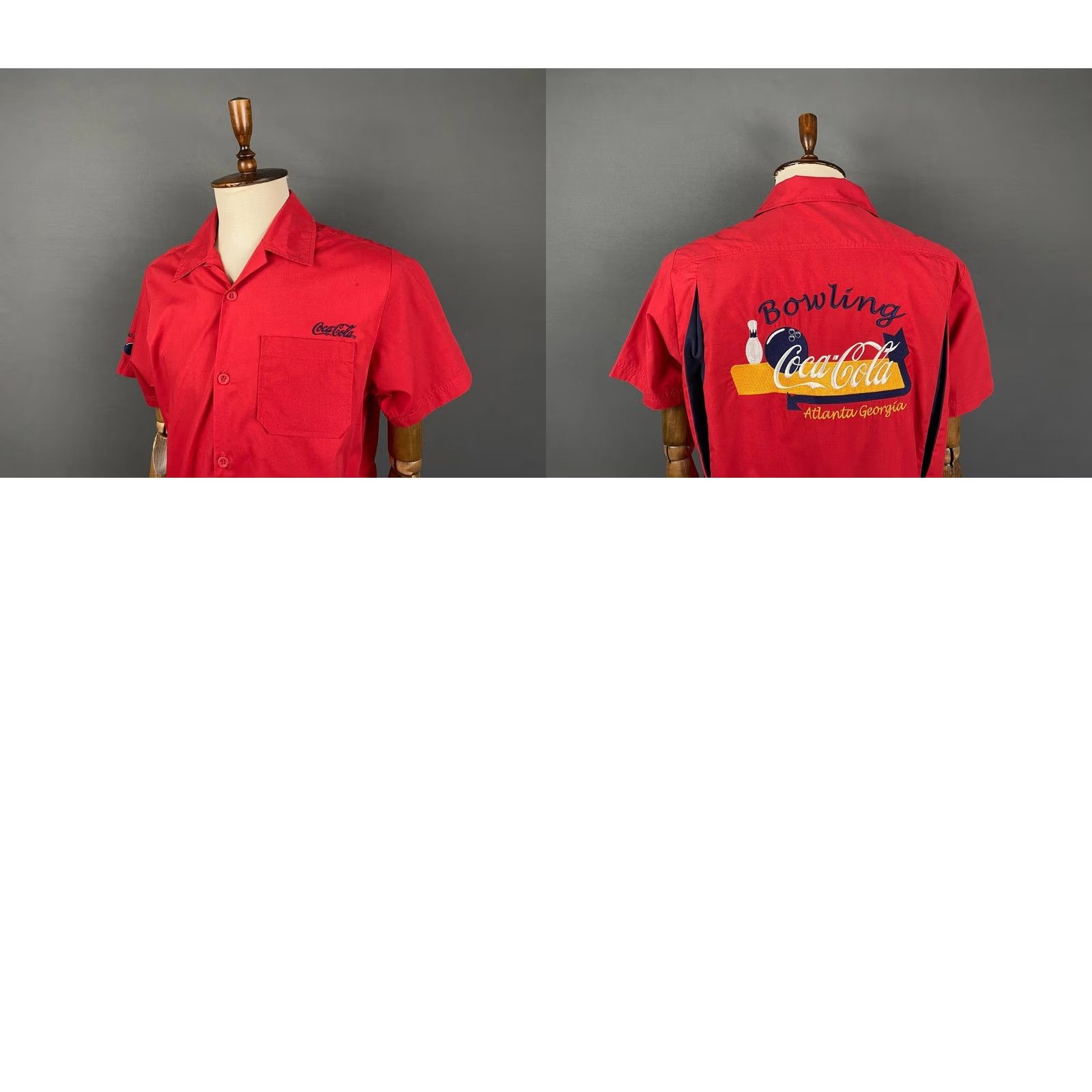 Vintage Vintage Coca-Cola Mens Shirt L Red Short Sleeve Button-Up Size US L / EU 52-54 / 3 - 8 Thumbnail