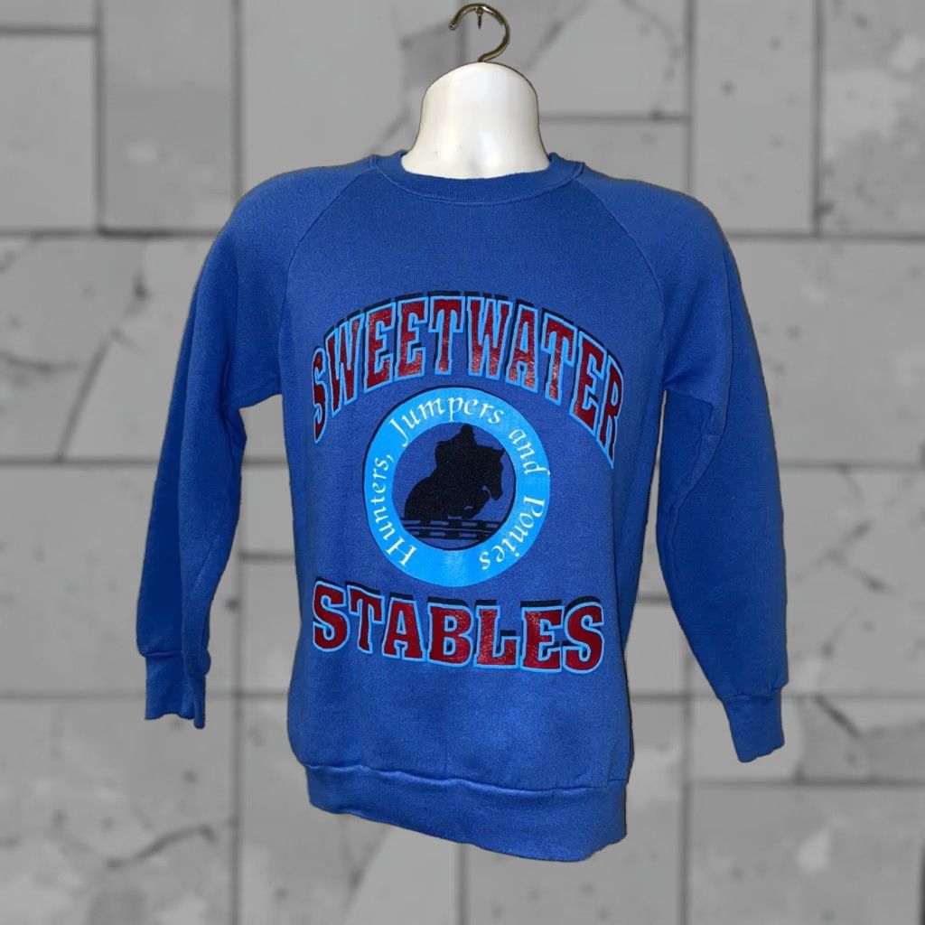 Fruit Of The Loom VINTAGE Fruit of the Loom Mens Fleece Lined Pullover Sweatshirt Blue Small USA Size US S / EU 44-46 / 1 - 1 Thumbnail