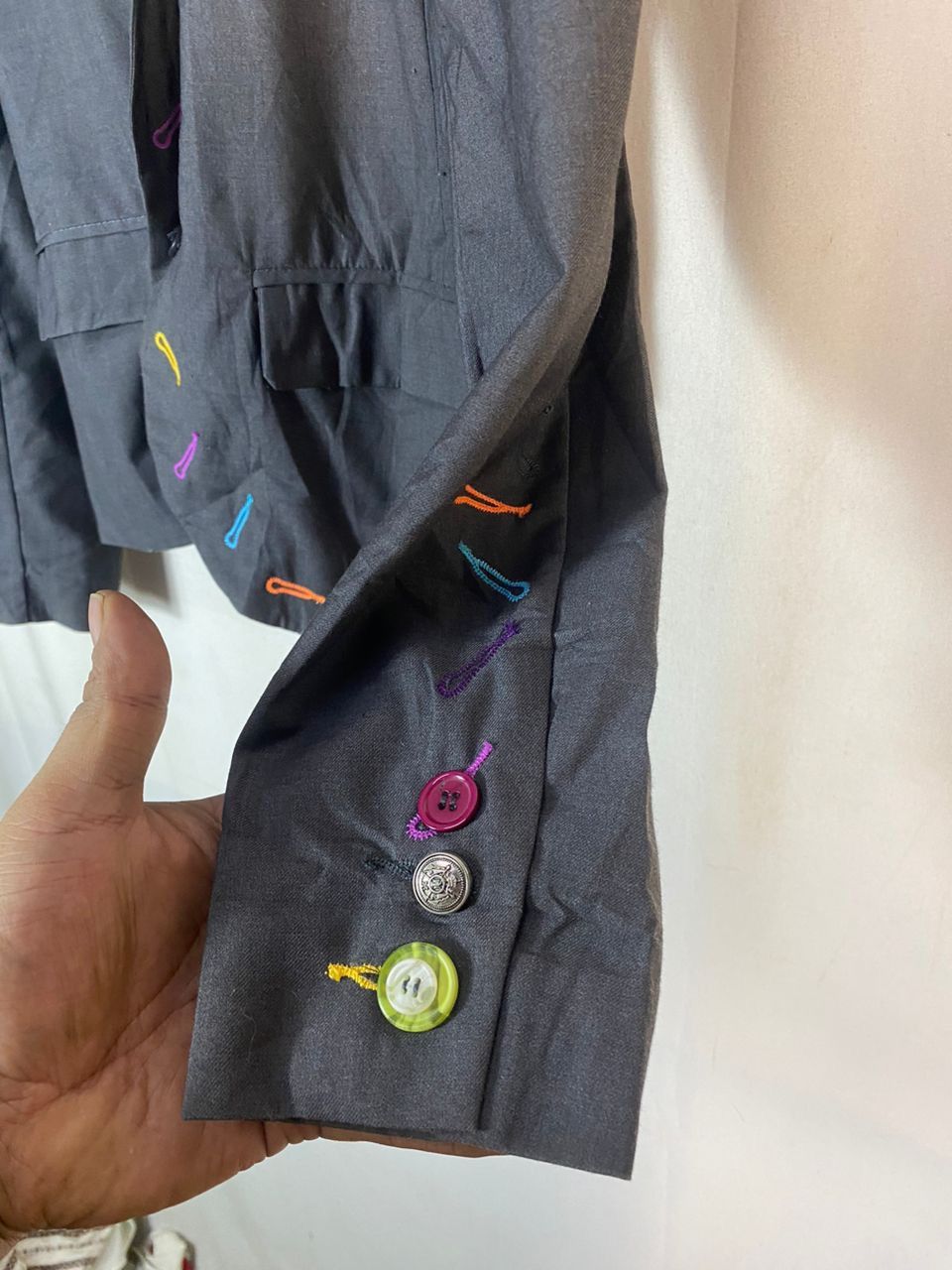 Japanese Brand Unisex🔥Breath mint multicolor button blazer jacket Size US S / EU 44-46 / 1 - 6 Thumbnail