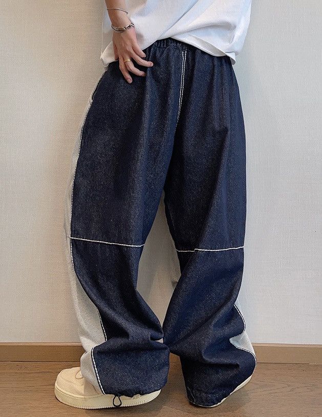 Japanese Brand × Vintage Avant garde colockblock contrast patchwork baggy pants Size US 32 / EU 48 - 5 Thumbnail