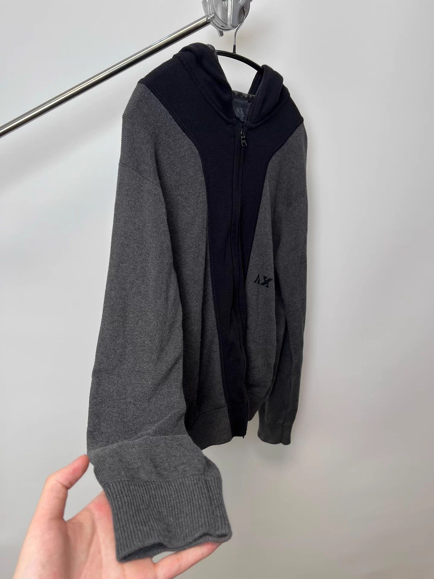 Armani Exchange A|X Knit Colorblocked Hooded Zip Cardigan Logo Size US M / EU 48-50 / 2 - 3 Thumbnail