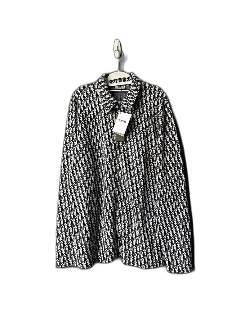 Dior Dior Navy Blue Printed Long Sleeve Shirt Size US XL / EU 56 / 4 - 1 Thumbnail