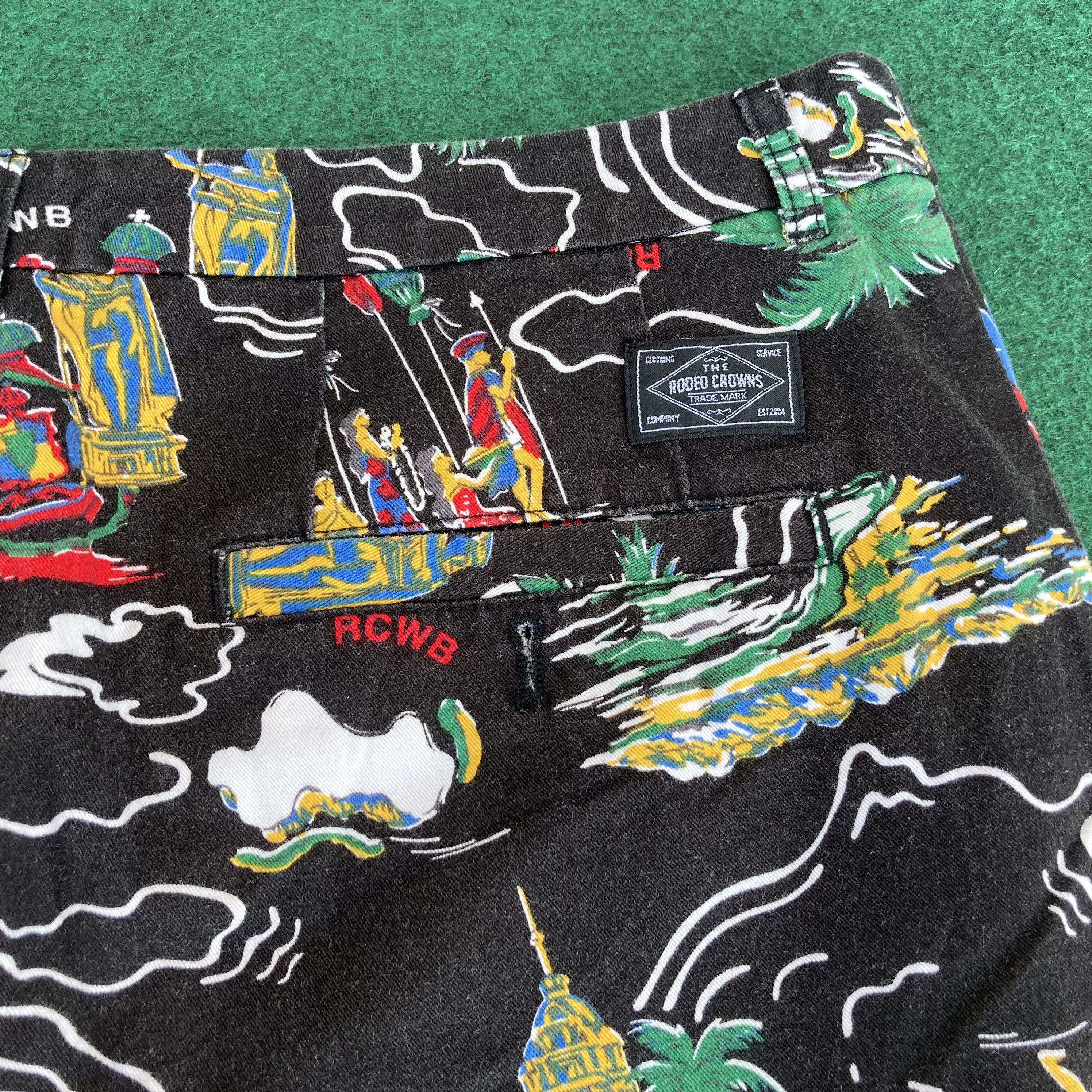 Japanese Brand Rodeo Crown Rcwb Hawaiian Short Jorts Pant Streetwear Rare Size US 35 - 7 Thumbnail