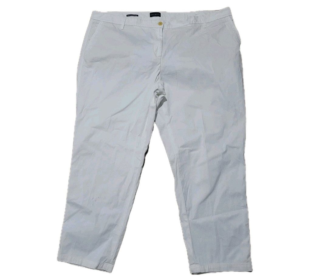 Talbots Talbots Women's Relaxed Chino White Stretch Pants 20WP Waist Size 42" / US 20 - 3 Thumbnail