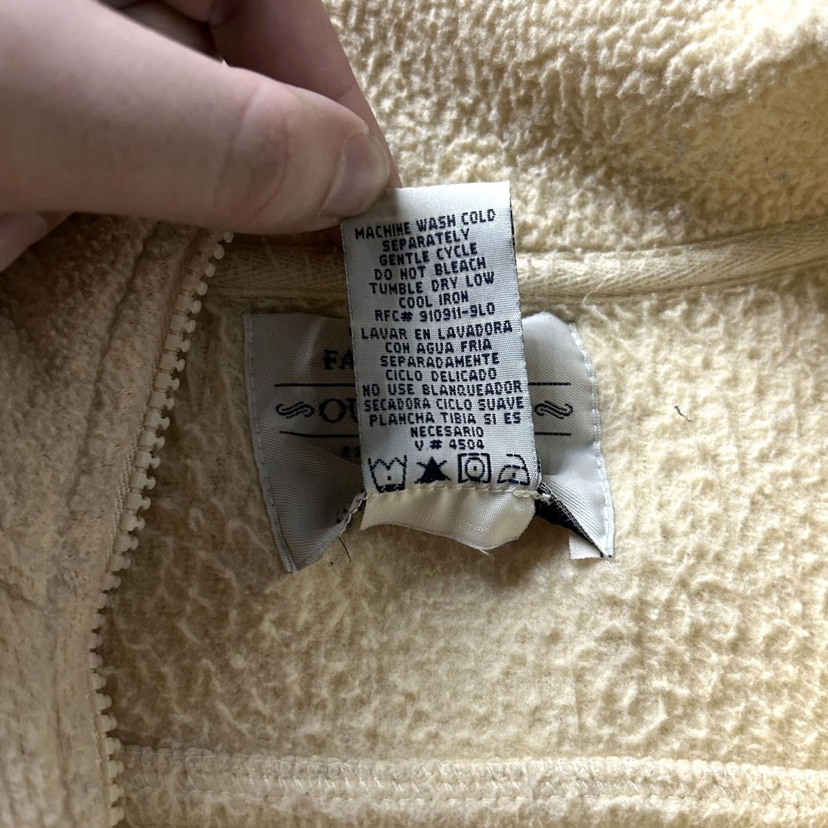 Faded Glory VINTAGE Faded Glory Outdoors Jacket Womens Large Beige Fleece Full Zip Oatmeal Size L / US 10 / IT 46 - 3 Thumbnail