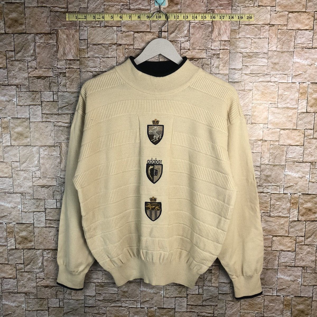 Adabat Cream Sweatshirt vintage knitwear #A209