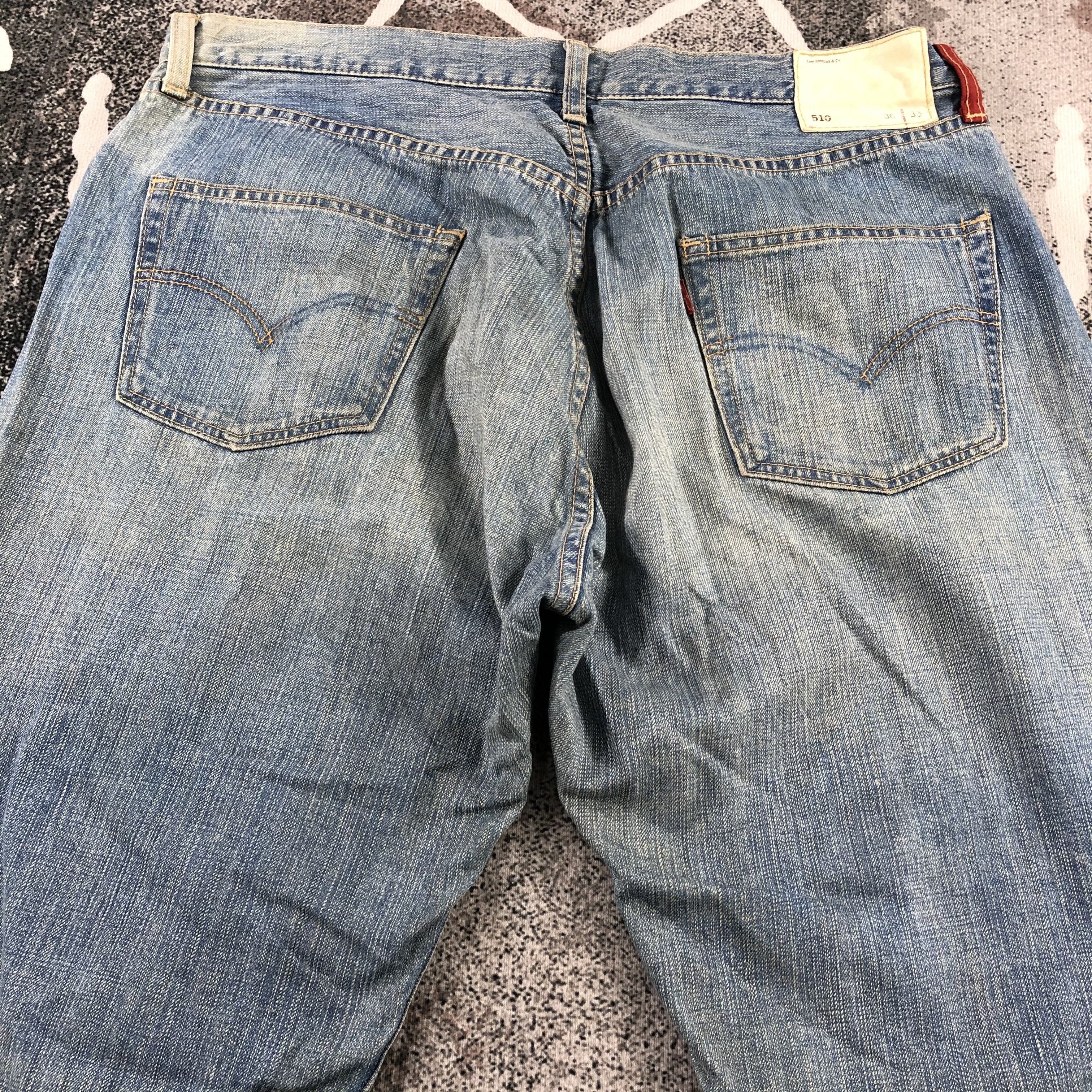 Levi's Vintage Levis 510 Jeans Faded Blue Denim KJ857 Size US 35 - 4 Thumbnail