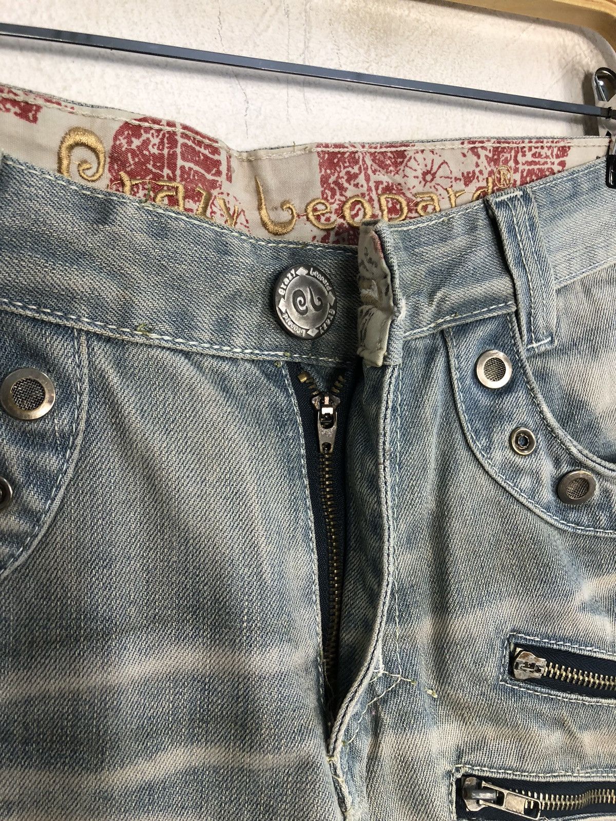 Hysteric Glamour Hype 90s Crazy Leopard Multipocket Zipper Bondage Denim Size US 33 - 9 Thumbnail