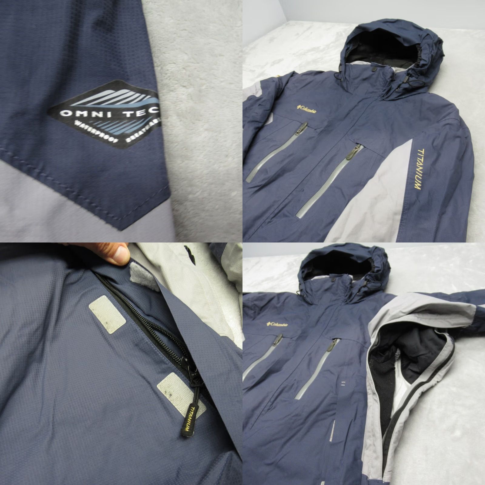 Vintage Columbia Titanium Jacket Mens Large Blue Omni-Tech Waterproof Hooded Full Zip Size US L / EU 52-54 / 3 - 8 Thumbnail