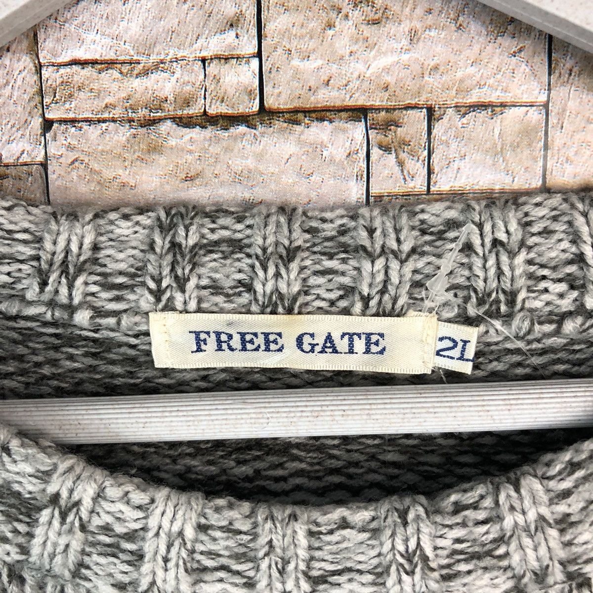 Homespun Knitwear × Japanese Brand Free Gate Grey stripe Knitwear #A1196 Size US XL / EU 56 / 4 - 7 Thumbnail