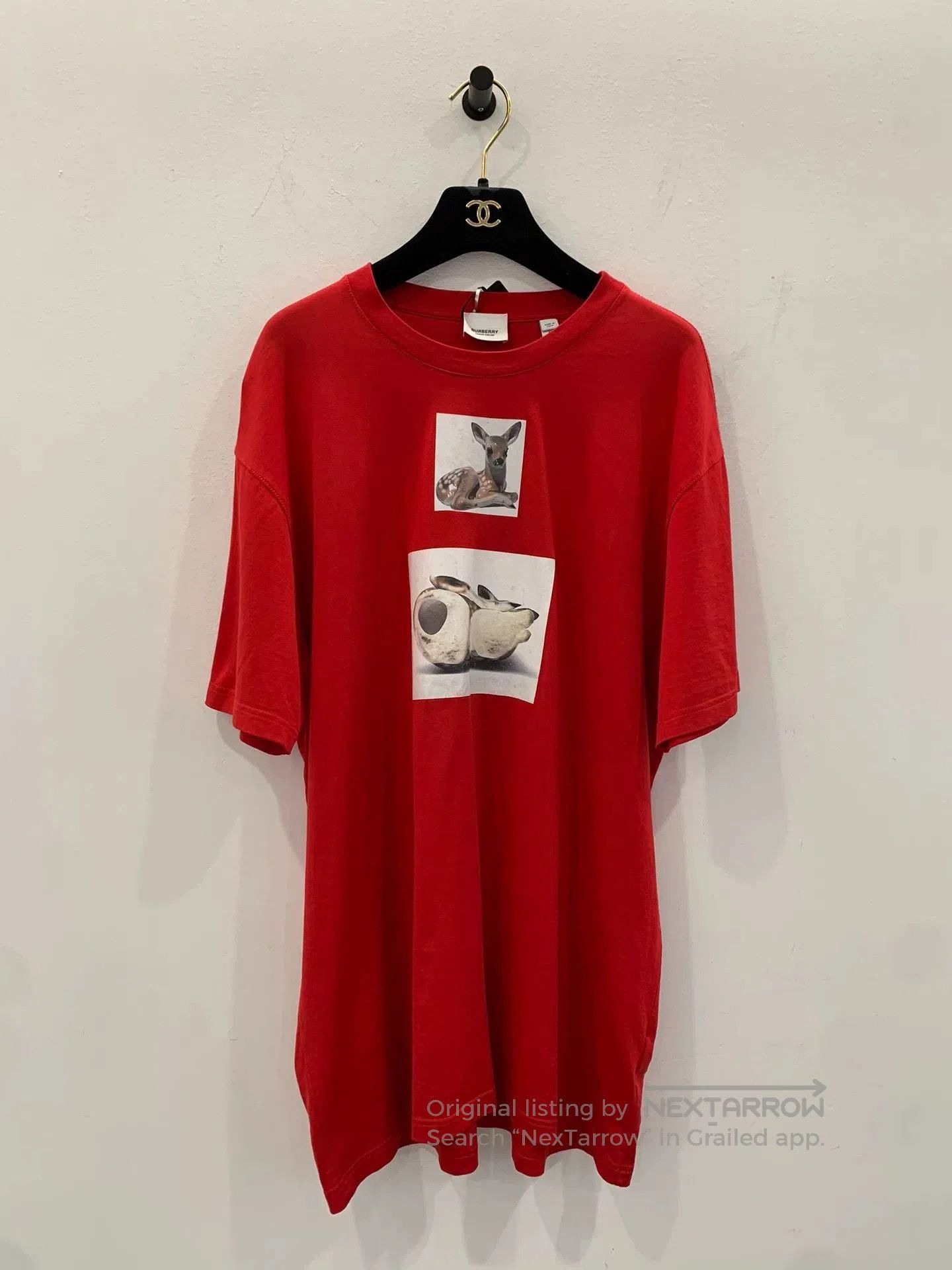 Burberry Burberry Red Deer Print Round Neck Tee. Size US M / EU 48-50 / 2 - 1 Thumbnail
