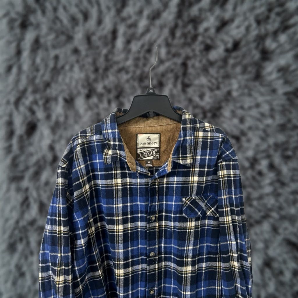 Vintage VINTAGE Legendary Whitetails Buck Camp Flannel Shirt Mens XL Blue Plaid Corduroy L/S Size US XL / EU 56 / 4 - 1 Thumbnail